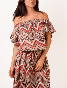 Rochie Dama Strangers In The Night Rosu Si Negru